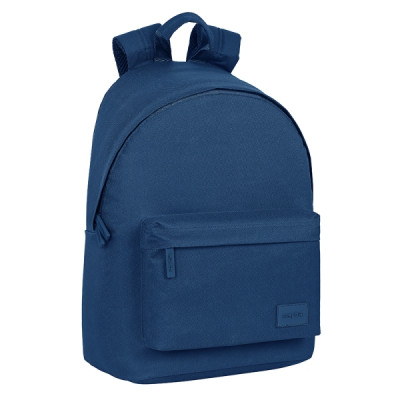 Safta Basic Mochila para Portatil hasta 14.1 - Bolsillo para Tablet - Bolsillo Frontal - Tirador Doble - Hombreras Ergonomicas - Espalda Transpirable - 20L - 310x160x410mm - Color Azul Marino