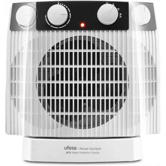 Calefactor vertical oscilante Ufesa Persei Oscilant, 2.000 W, blanco y negro - imagen 4