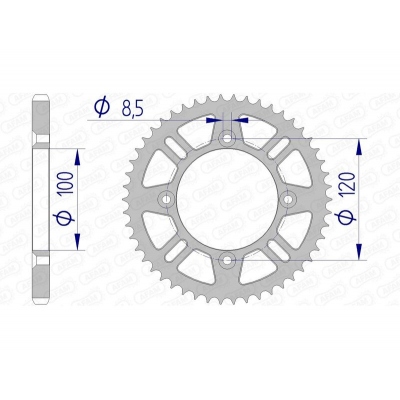 Corona AFAM aluminio 15104 - Paso 428 15104N-48