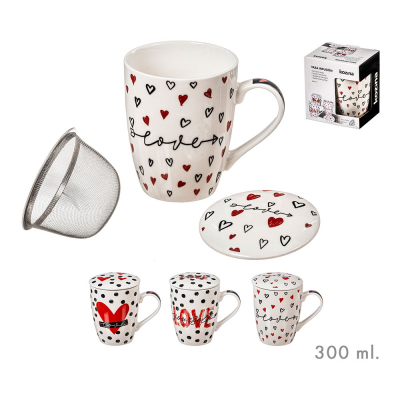 Taza 300 ml para infusiones san valentín modelos surtidos