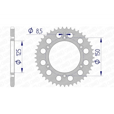 Corona AFAM aluminio 72304 - Paso 520 72304N-42