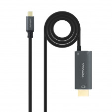 Nanocable 10.15.5182 adaptador de cable de vídeo 1,8 m USB Tipo C HDMI + USB Type-C Negro