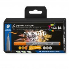 Staedtler Pigment Arts Brush Pen Greys & Caramels rotulador Marrón, Gris 6 pieza(s)