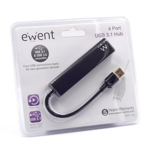 Ewent EW1136 Hub 4 puertos USB 3.1 Gen1 (USB 3.0)