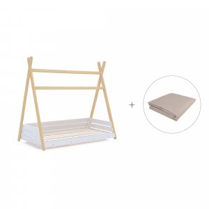 Cama cabaña Montessori madera 70x140 cm + toldo Arena · Homy Life