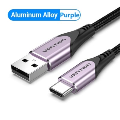 Vention Cable USB-C 2.0 a USB-A 3A 60W - 2m - Trenzado - Color Violeta