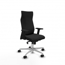 Piqueras y Crespo Albacete direcci?n sincro similpiel negro brazos 2D base aluminio ruedas 65 nailon