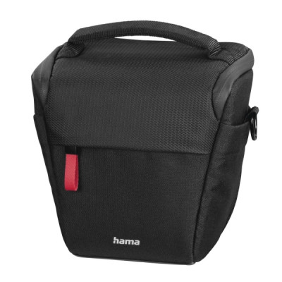 Hama Matera Funda para Camara - Poliester Reciclado - Asa para Cinturon - Asa de Mano - 16x10x16cm - Color Negro
