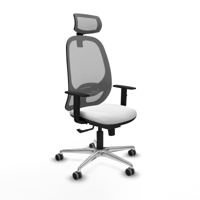 Cilanco sincro malla gris bali blanco brazos 1D base aluminio cabecero 2D ruedas 65mm engomadas