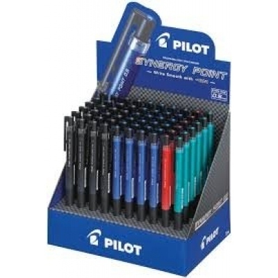 Pilot Synergy Point Expositor de 60 Boligrafos de Gel Retractiles - Punta Fina 0.5mm - Trazo 0.25mm - Recargable - Colores Surtidos