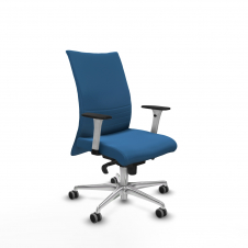 Piqueras y Crespo Albacete confidente sincro similpiel azul claro brazos 1D blancos base aluminio ruedas 65mm engomadas