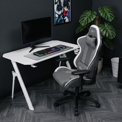 Silla gaming drift dr190 gris y blanco