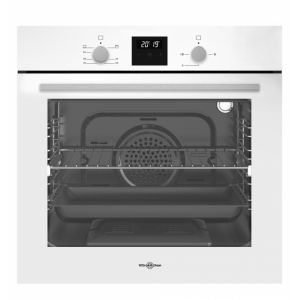 Horno de gas Vitrokitchen HG602BB Gas butano, 52 litros, 2 raíles telescópicos, horno gas + grill gas con ventilador, termostato regulación, clase A, blanco