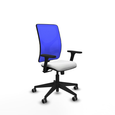Motilla sincro malla azul bali blanco brazos 3D base piramidal ruedas 65mm engomadas