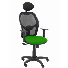 Piqueras y Crespo Silla Alocén malla negra asiento bali verde brazos regulables cabecero fijo