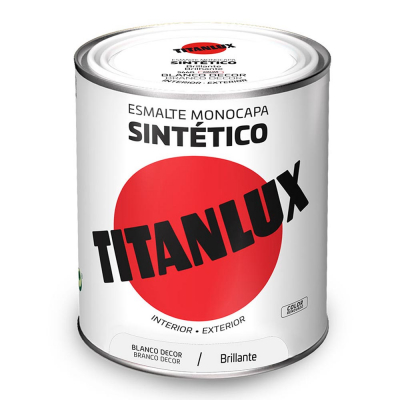 Esmalte sintético monocapa blanco decoracion brillante 750ml titanlux 5809019