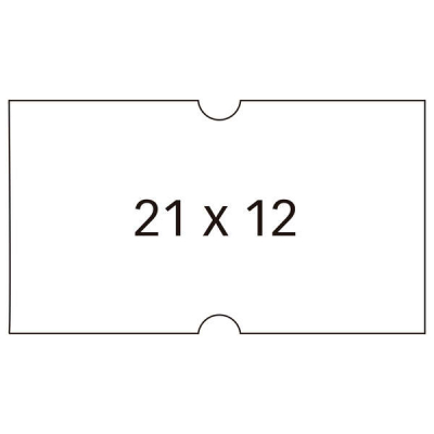 Apli Pack de 6000 Etiquetas Blancas para Maquinas Etiquetadoras de Precios de 1 Linea - Tamaño 21 x 12mm - 6 Rollos con 1000 Etiquetas Cada Uno - Adhesivo Removible y Cantos Rectos - Alta Calidad y Co