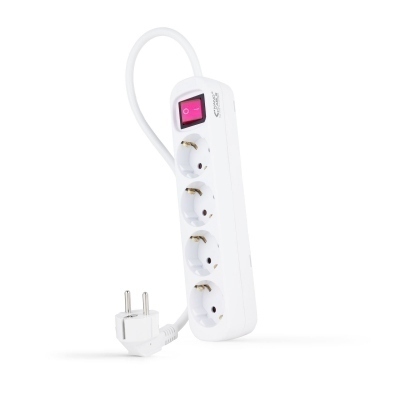 Nanocable Regleta de 4 tomas con interruptor, 1.4 m Blanca