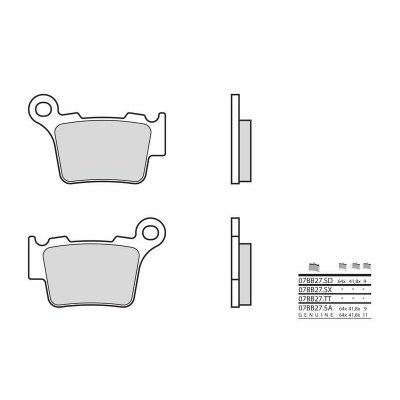 Pastillas de freno sinterizadas de competición Brembo 07BB27SX 07BB27SX