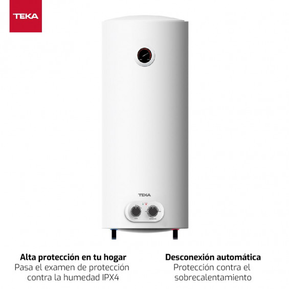 Termo eléctrico Teka EWH 80 DHH, 73 litros, 1500 W, multiposición, clase C, blanco - imagen 2