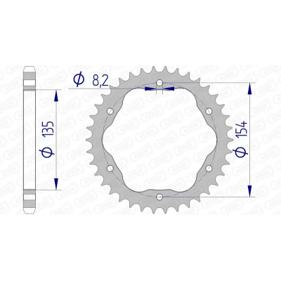 Corona AFAM aluminio 51803 - Paso 525 51803-40