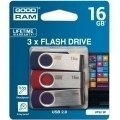 Pack 3 memorias USB 2.0 16GB Goodram Twister Color Philips