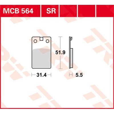 Pastillas de freno sinterizadas scooter serie SR TRW MCB564SR