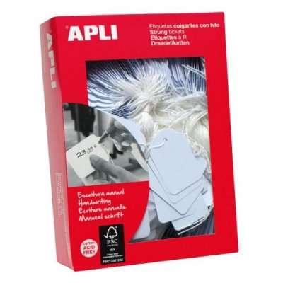 APLI Paq.500 etiquetas colgantes 36x53mm
