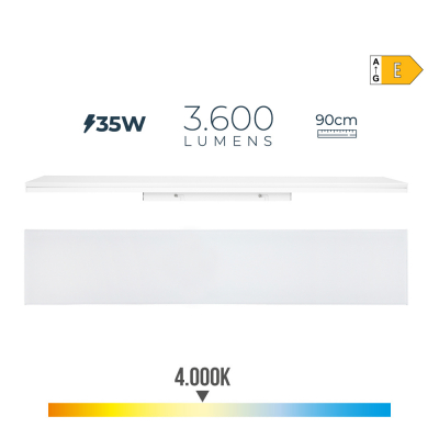Regleta led 35 w 4000 k luz dia 3600 lm 90 x 4.5 x 12 cm