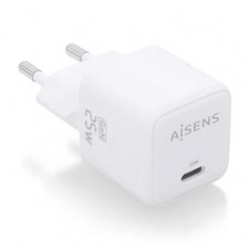 Cargador de Pared GaN Aisens ASCH-25W1P012-W/ 1xUSB Tipo-C/ 25W