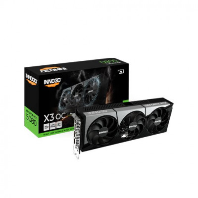 Tarjeta gráfica INNO3D RTX 5080 X3 OC - 16 GB GDDR6X | Edición Overclock | Triple ventilador | Alto rendimiento gaming