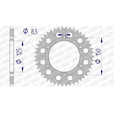 Corona AFAM aluminio ultraligera autolimpiable 72304 - Paso 520 72304+45