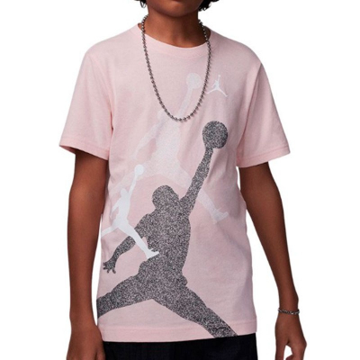Camiseta NIKE JDB GRADIENT STACKED JM SS TEE 95D119 AHC Rosa