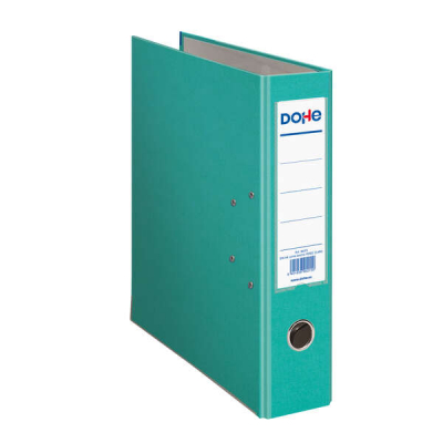Dohe Archivador de Palanca Tamaño A4 - Lomo Ancho 70mm - Ollao, Rado y Tarjetero en el Lomo - Carton Forrado con Polipropileno - Cantoneras Metalicas - Color Verde Claro