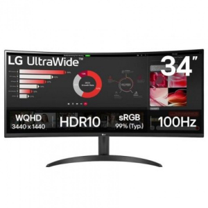 LG 34WR50QK-B Monitor 34 WQHD 2xHDMI DP curvo