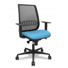 Piqueras y Crespo Silla Alares sincro malla negra bali azul cielo brazo regulable