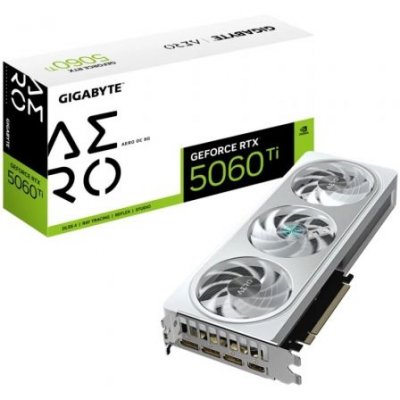 Tarjeta gráfica Gigabyte GeForce RTX 5060 Ti AERO OC - 8GB GDDR7 | Overclock de fábrica | Diseño AERO blanco