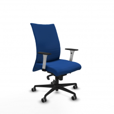 Piqueras y Crespo Albacete confidente sincro similpiel azul brazos 1D blancos base nailon ruedas 65mm engomadas