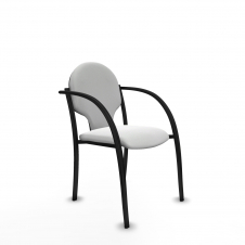 Piqueras y Crespo Pack 2 sillas Hell?n chasis 4 patas negro bali blanco