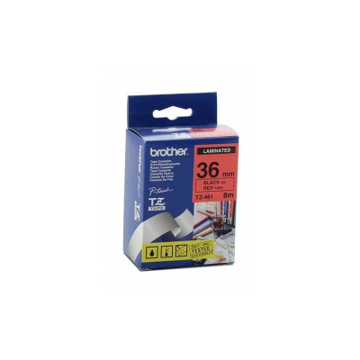 TZ-461 cinta para impresora de etiquetas Negro sobre rojo