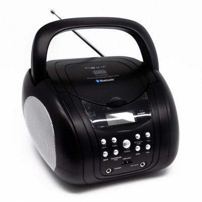 Radio cd mp3 portatil nevir nvr - 483 plata bluetooth