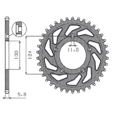 Coronas Works Triplestar de aluminio SUNSTAR SPROCKETS 5-3437-38