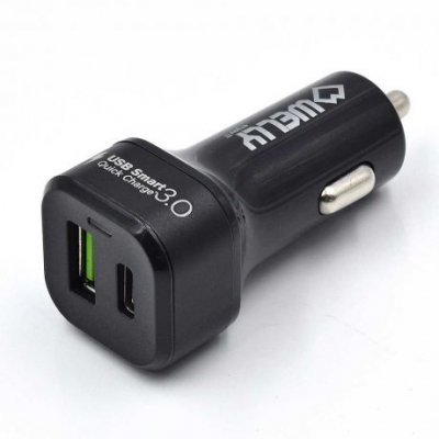 WY11000 cargador de dispositivo móvil Universal Negro Encendedor de cigarrillos Carga rápida Auto