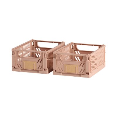 Caja almacenaje plegable arena 25 x 16,5 x 10 cm set 2 piezas