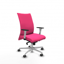 Piqueras y Crespo Albacete confidente sincro similpiel rosa brazos 1D blancos base aluminio ruedas 65mm engomadas