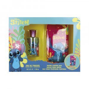 DISNEY STITCH SET COLONIA + BOLSO PARA MÓVIL LOTE 2 pz