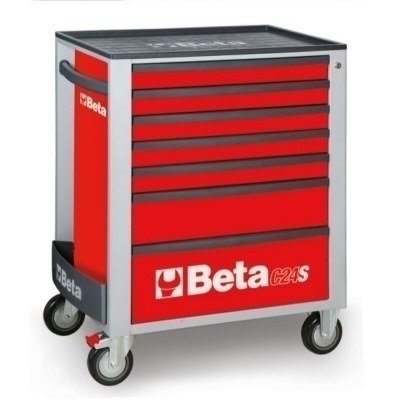 BETA C24S/7 Mobile Roller Cab 7 Drawers Red 024002073