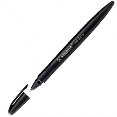 BOLÍGRAFO STABILO GEL EXXX NEGRO - ESCRIBE/BORRA/CORRIGE - RECARGABLE - GOMA INCORPORADA - TRAZO 0.5MM