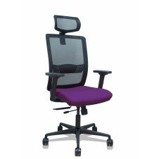 Piqueras y Crespo Silla Haches traslack malla negra asiento bali morado brazos 2D ruedas 65mm cabecero regulable