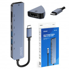 Savio AK-82 hub de interfaz USB Tipo C 5000 Mbit/s Negro